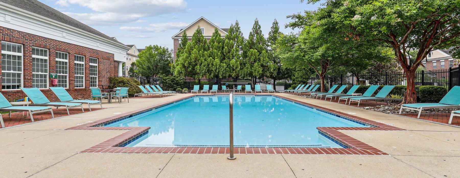 a swimming pool in a backyard